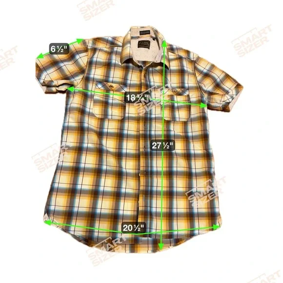 7 Diamonds Men's Blue and Yellow Plaid Casual Shirt Size S - Picture 8 of 8